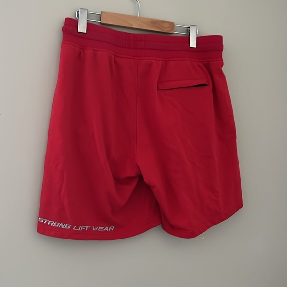 Vibrant Red Athletic Shorts with Elastic Waistband - Picture 2 of 4